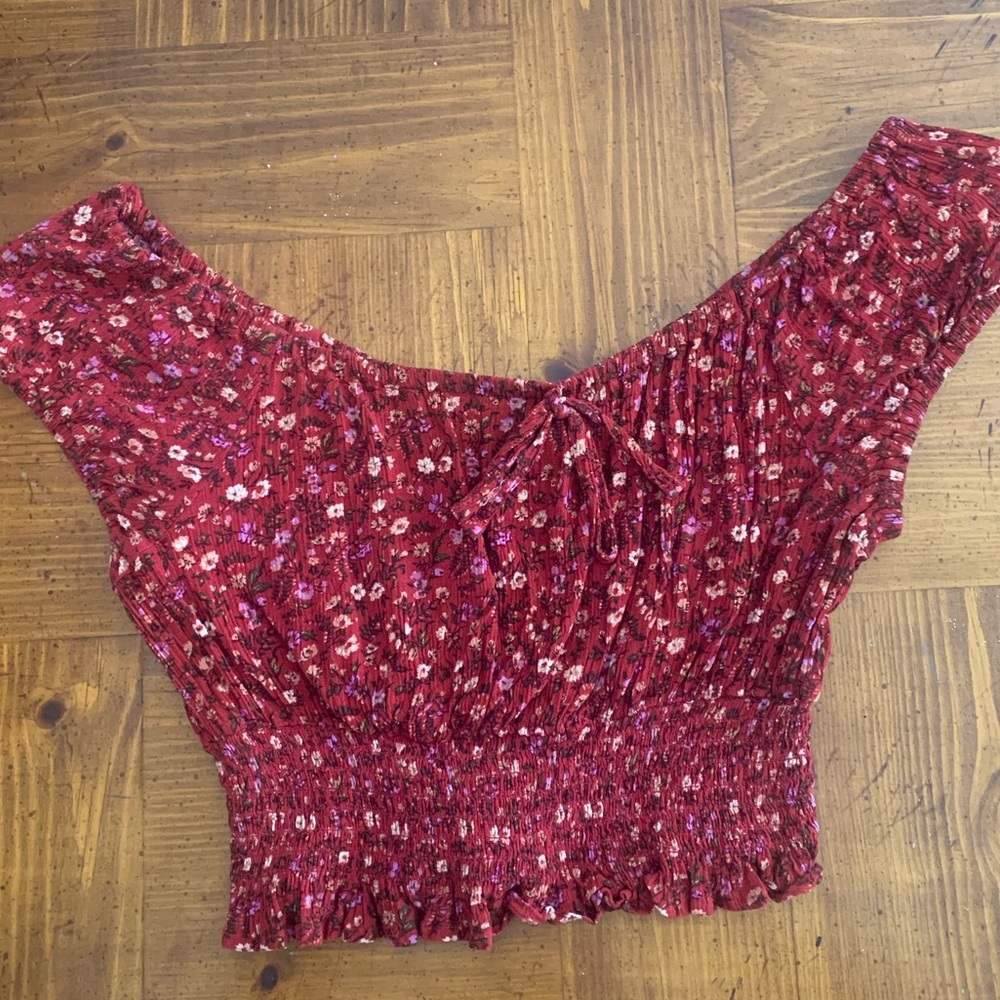American Eagle Cropped Off-Shoulder Top